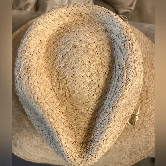 🆕 Lauren Ralph Lauren Raffia Rope Fedora Hat - Picture 9 of 17